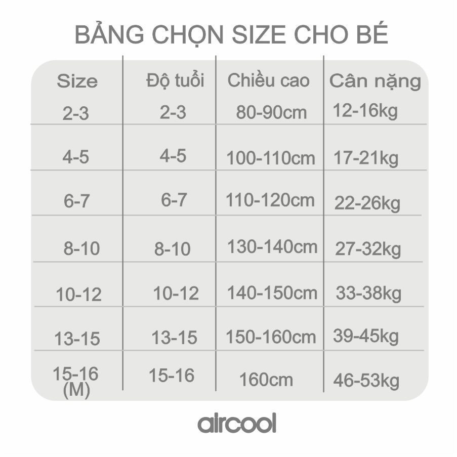 Quần giữ nhiệt bé trai Aircool chất liệu cotton cao cấp mềm giữ nhiệt tốt cho bé từ 2 đến 16 tuổi