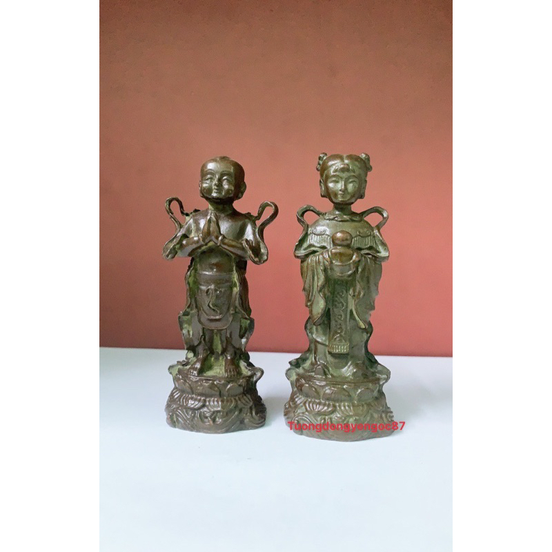 Tượng đồng Tiên đồng Ngọc nữ cao 10 cm