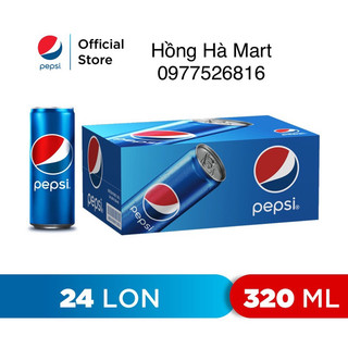 Thùng 24 lon nước ngọt có gaz pepsi lon xanh