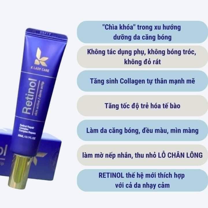 Kem retinol 0,2% K Lady Care mờ thâm nám trẻ hóa da giảm mụn lấy lại làn