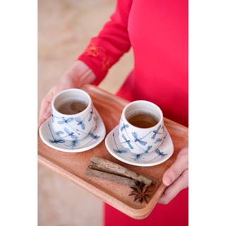 [GỐM BÁT TRÀNG TRUYỀN THỐNG] Combo/ Ly(Cốc)/ Đĩa Uống Trà hoặc Cà Phê/ Dùng Cho Spa, Khách Sạn/ Quà Tặng Cho Khách Hàng