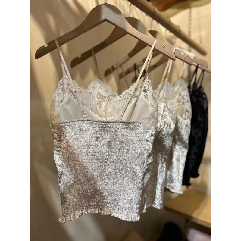 ÁO BRA NHUNG REN KÈM ĐỆM NGỰC