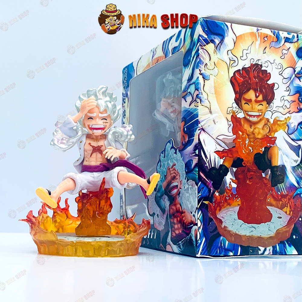 Mô hình Luffy Gear 5 Chibi đế lửa, NIKA Chibi - Mô hình One Piece - Figure Anime