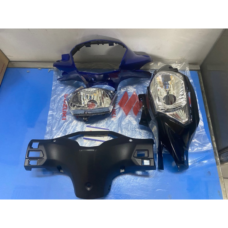 Full bộ ốp đầu pha đèn axelo 125 suzuki chính hãng