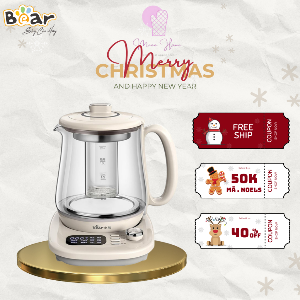 Máy Pha Trà Bear 12 Chế Độ Khử Clo An Toàn Đa Năng Chưng Yến, Pha Sữa, Hâm Sữa Cho Bé - Sube011