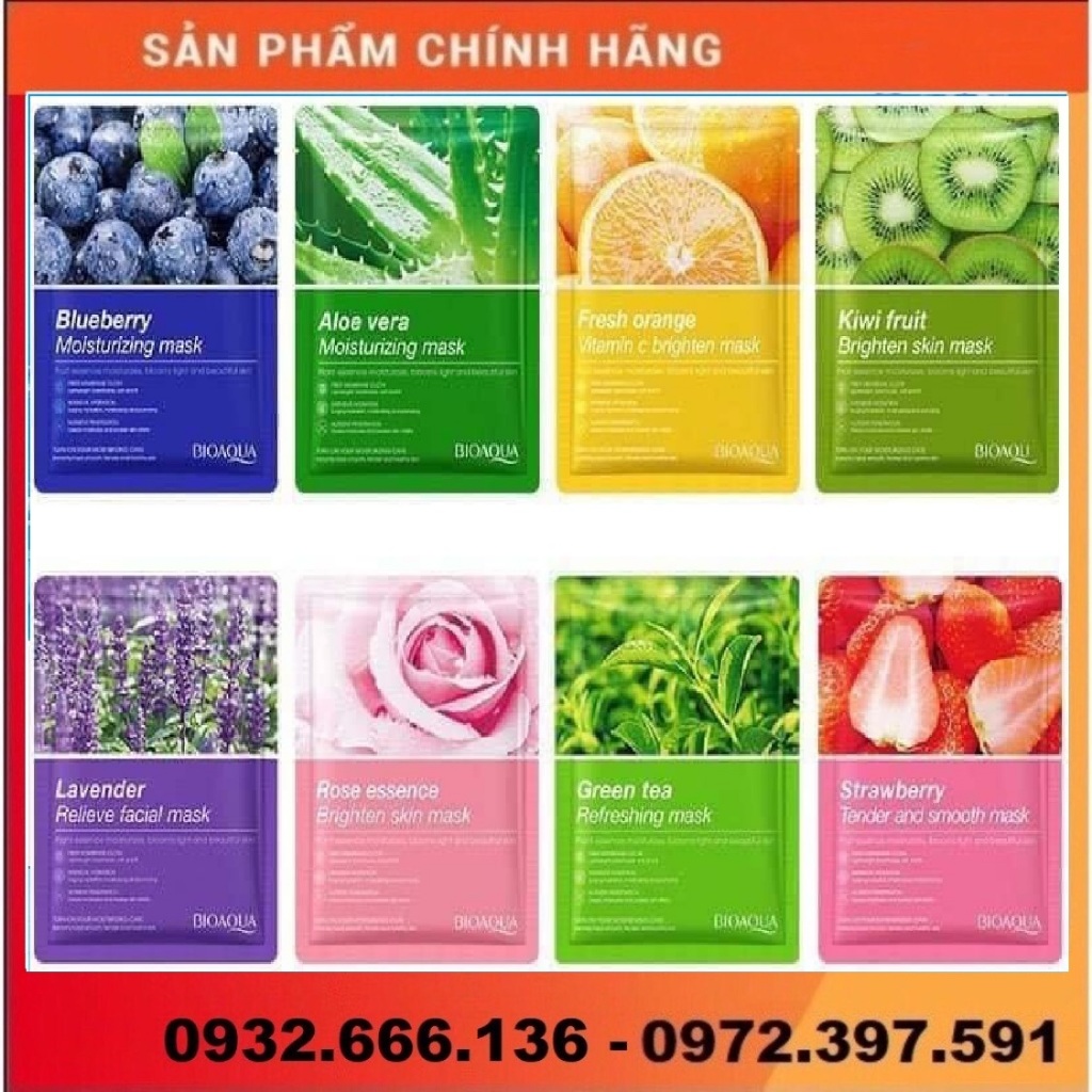Mặt Nạ Giấy Hoa Quả Bioaqua – Mặt Nạ Dưỡng Trắng Dưỡng Trắng Cấp Ẩm Giảm Mụn Mờ Thâm Nội Địa Trung.