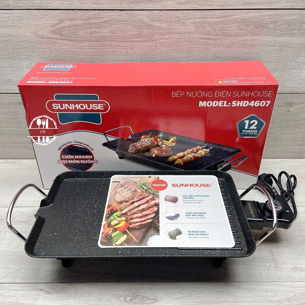 Bếp nướng điện không khói Sunhouse shd4607 công suất 1500w Hàng chính hãng