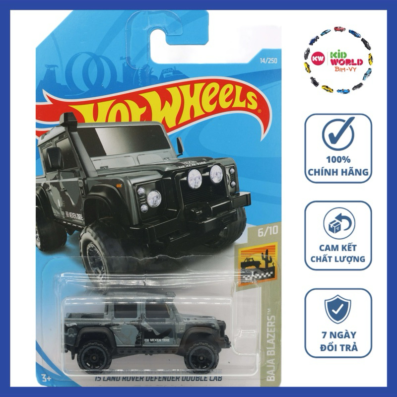 Xe mô hình Hot Wheels basic Bán tải '15 Land Rover Defender Double Cab FYB98.