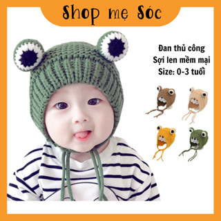 Mũ len hình ếch trùm đầu thu đông dễ thương thời trang Hàn Quốc cho bé mesocshop