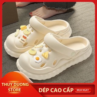 Dép nữ, Dép Cross nữ stiker bánh quy, gấu thỏ, Dép bánh mì chất liệu EVA siêu êm, dép đi trong nhà