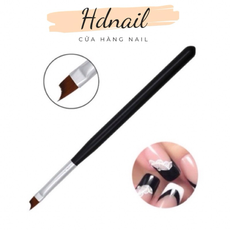 Cọ làm đầu móng trắng (  cán gỗ đen )