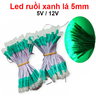 Đèn led ruồi 5v / 12v - xanh lá