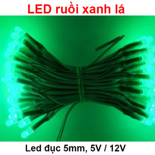 ( Gói 5 con) Đèn LED ruồi 5V / 12V - Xanh lá