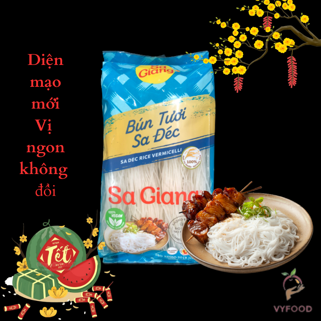 Bún gạo Sa Đéc, bún khô, bún tươi Sa giang 200g/400g ngon, thơm tiện dụng