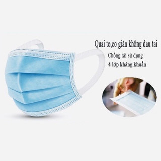 Khẩu trang y tế quai to mềm đeo không đau tai