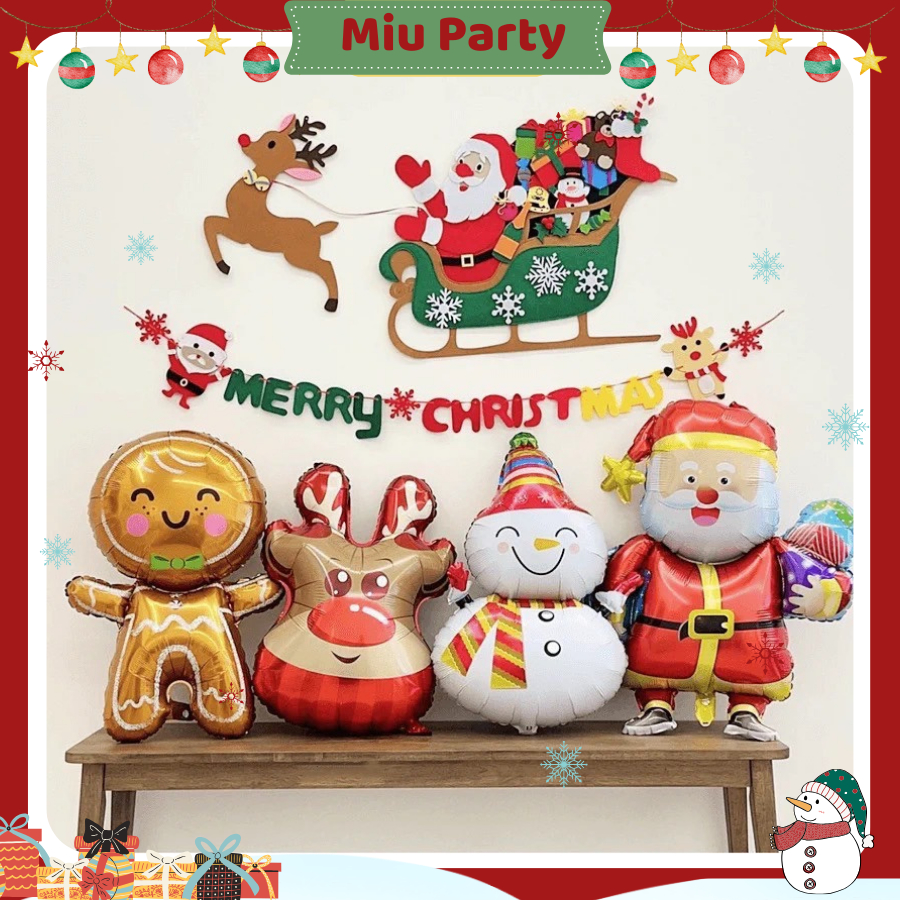 Bong Bóng Bay Trang Trí Giáng Sinh, MERRY CHRISTMAS - Miu Party