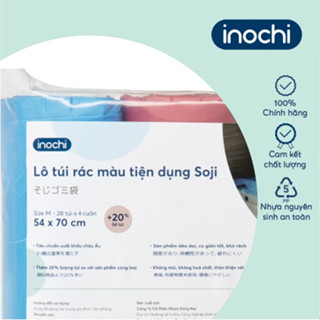 Lô túi rác màu (4 cuộn) tiện dụng Inochi - Soji có quai xách, kích thước 10L, 25L, 50L - MKS79