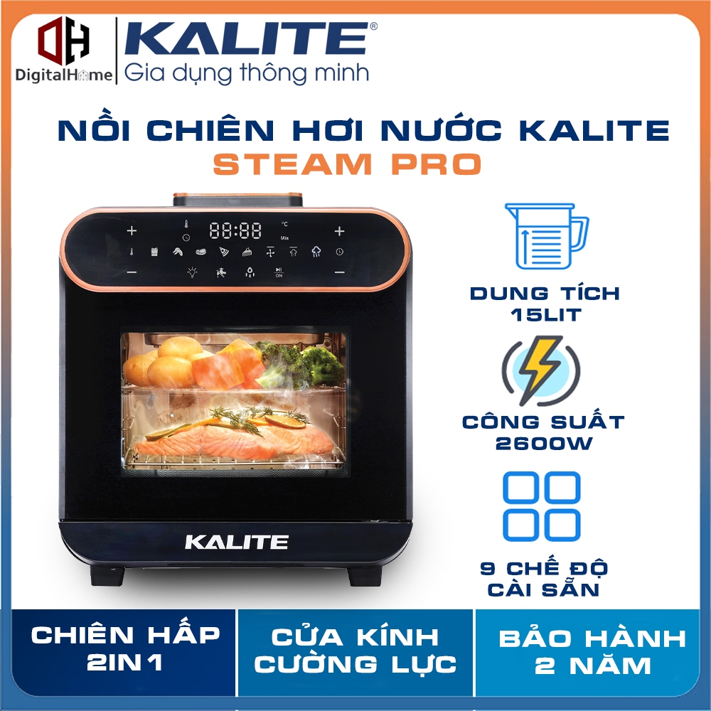 Nồi Chiên Hơi Nước Kalite Steam Pro, 15Lit - 2620w, Bảo Hành Chính Hãng 2 Năm