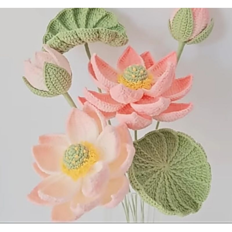 Hoa sen bằng len xinh xắn