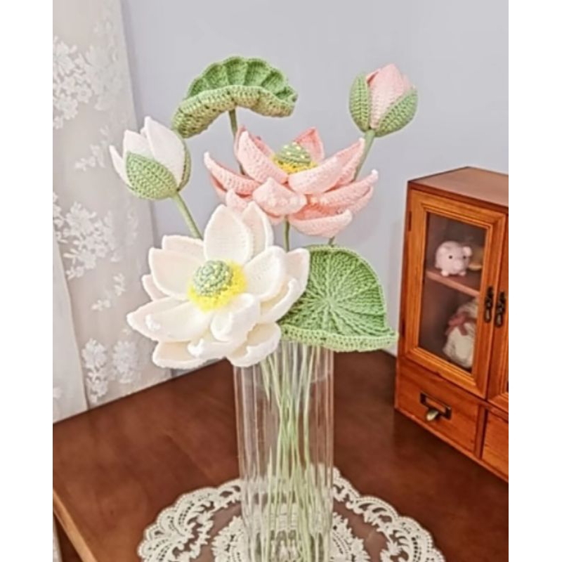 Hoa sen bằng len xinh xắn