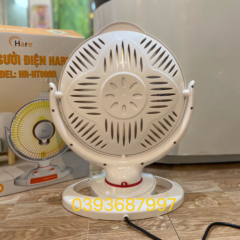 Đèn sưởi ,Quạt sưởi ấm mùa đông hare hr-ht800b cho bé ,bóng halogen-hình nón công suất 800w bảo hành 18 tháng