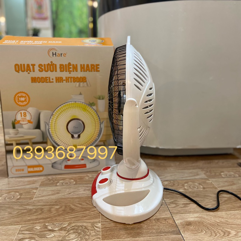 Đèn sưởi ,Quạt sưởi ấm mùa đông hare hr-ht800b cho bé ,bóng halogen-hình nón công suất 800w bảo hành 18 tháng