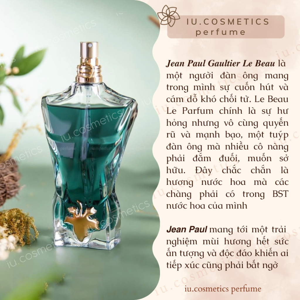 Nước Hoa Nam Jean Paul Gaultier Le Beau Intense 125ml - Dầu thơm nam lôi cuốn mê hoặc - iu.cosmetics