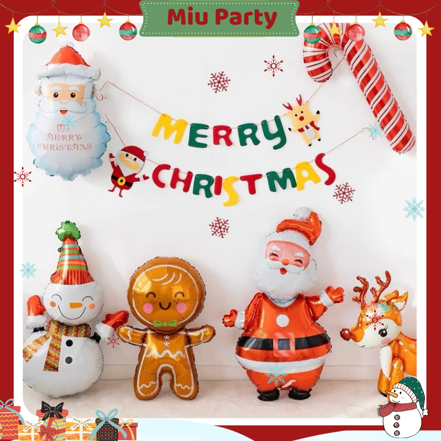 Bong Bóng Bay Trang Trí Giáng Sinh, MERRY CHRISTMAS - Miu Party