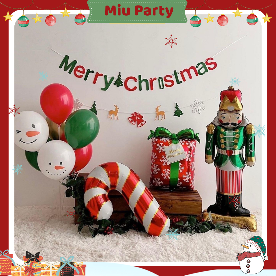 Bong Bóng Bay Trang Trí Giáng Sinh, MERRY CHRISTMAS - Miu Party