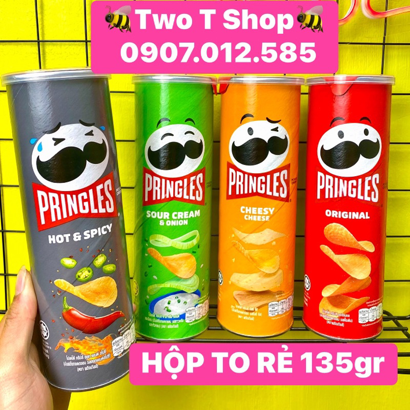 🥔🍟KHOAI TÂY MỸ PRINGLES HỘP TO 135gr DATE 01,02,03/2024; 5 VỊ SIÊU RẺ