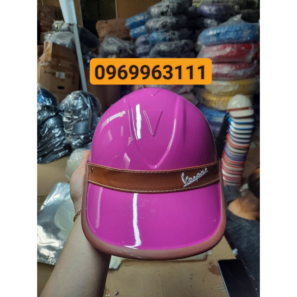 Mũ bảo hiểm lưỡi trai Vespa cao cấp, Mũ bảo hiểm nón kết cá tính và sang trọng dành cho cả nam và nữ