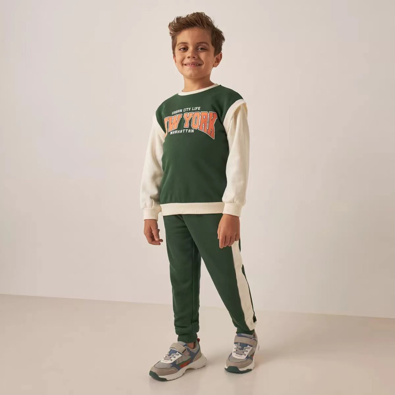 Bộ nỉ phối màu junior cho bé