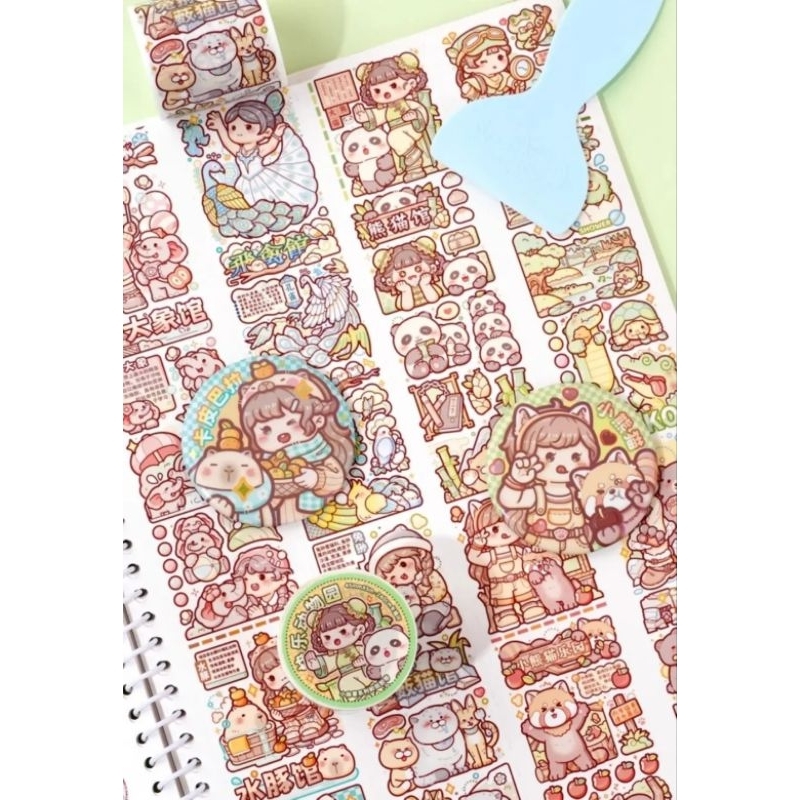 Chiết washi tape Vườn thú vui vẻ Mochi
