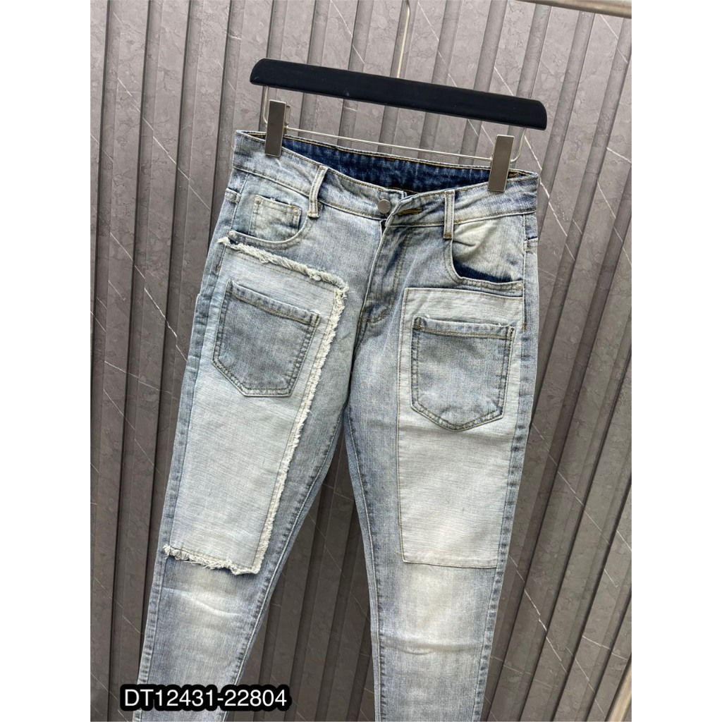 Quần Jeans Nam Amr Xanh Vá Da Siêu Xịn - Quần Bò Nam Amr Nhiều Mẫu Xanh Vá Rách Cho AE Chọn