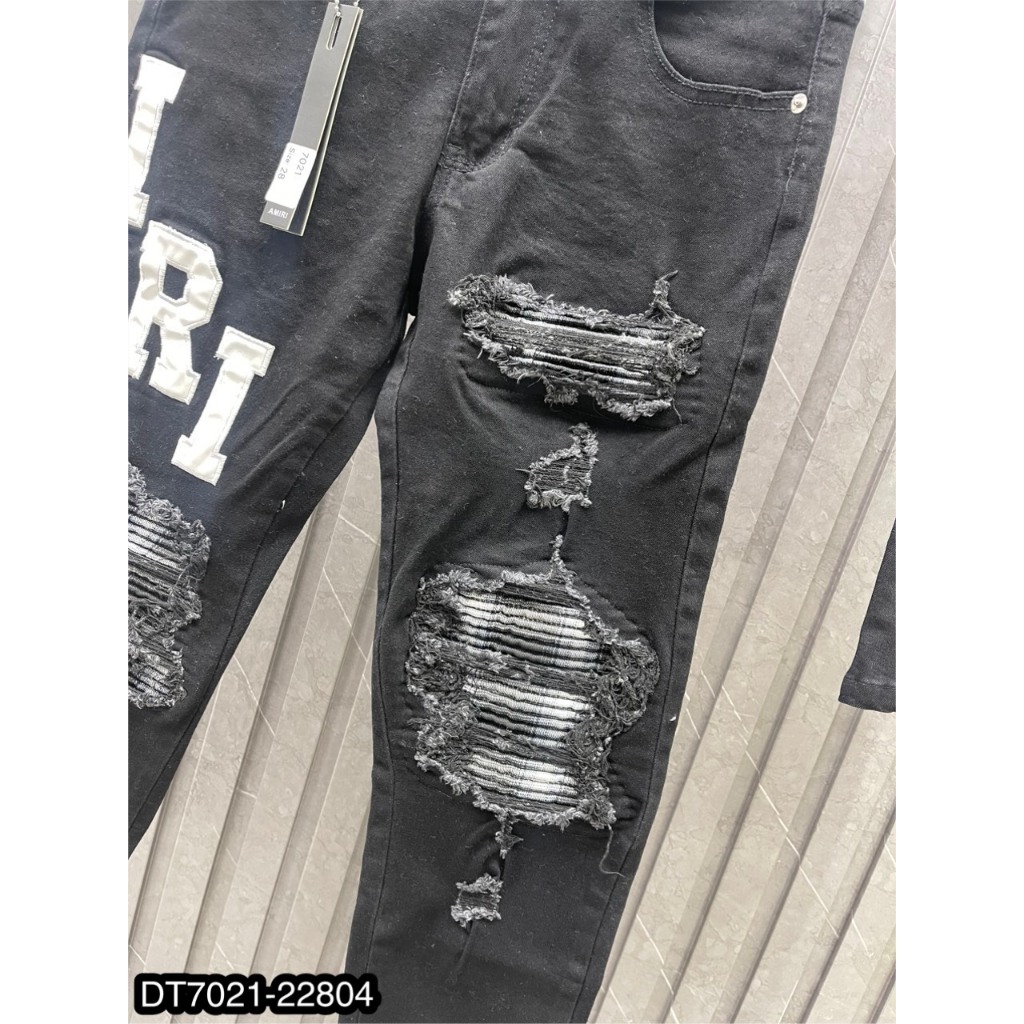 Quần Jeans Nam Amr Xanh Vá Da Siêu Xịn - Quần Bò Nam Amr Nhiều Mẫu Xanh Vá Rách Cho AE Chọn