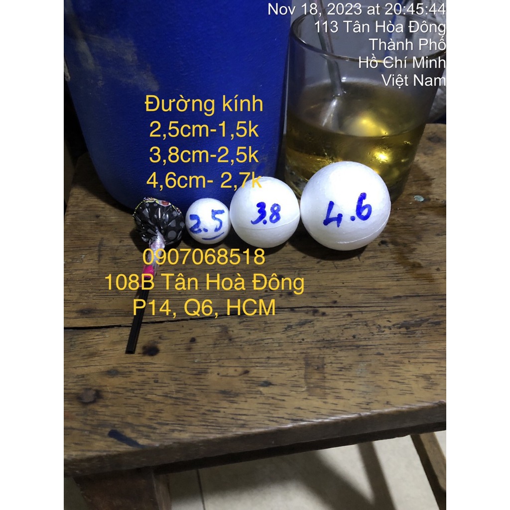 Combo 50 quả cầu xốp (banh tròn) 4.6cm Dùng Làm Trái Châu và Trang Trí