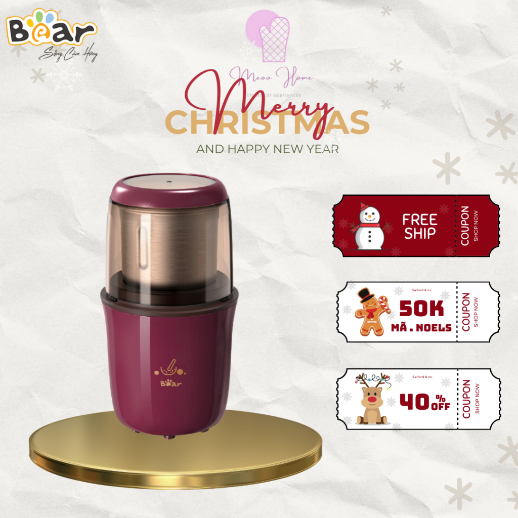 Máy Xay Bột Khô Đa Năng Bear Xay Cà Phê, Hạt Tiêu, Ngũ Cốc Công Suất Lớn MDJ-A02G3
