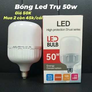  Bóng Đèn Led Trụ Siêu Sáng 50W đui xoáy E27 Led Bulb Tròn tiết kiệm điện giá rẻ 