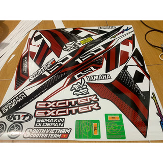 Tem exciter 150 đỏ đen KYT