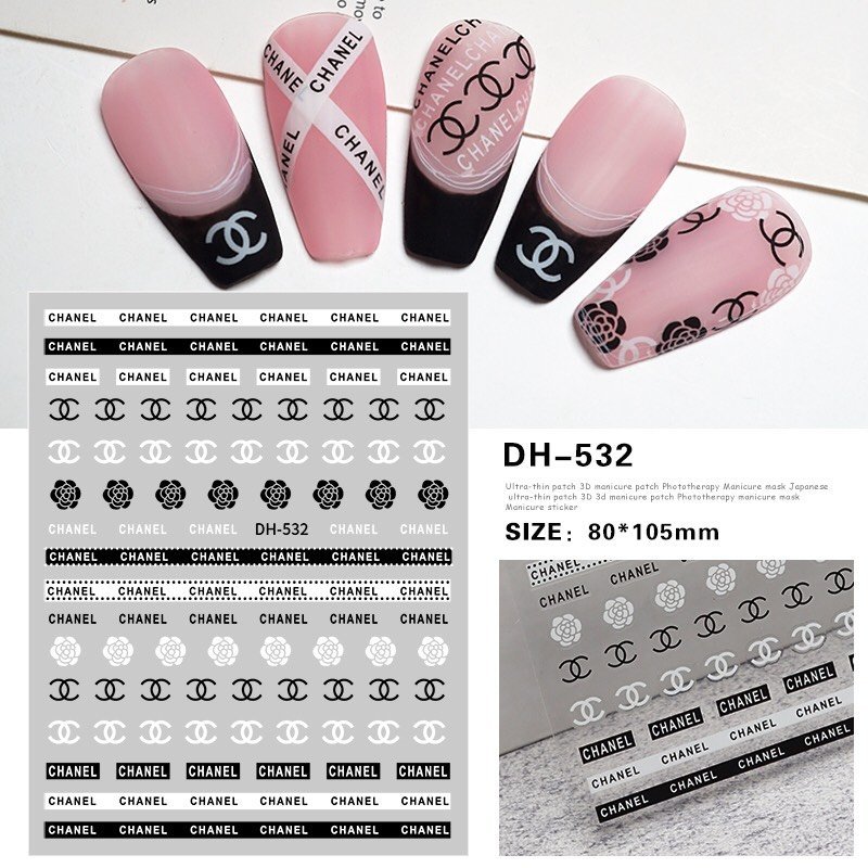 Nail sticker stick dán móng các mẫu Logo thương hiệu Jewelry Nail_2