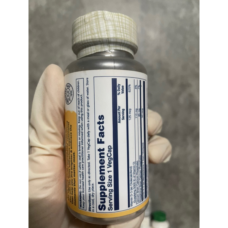 Vitamin D3+ K2  Solaray 60 viên