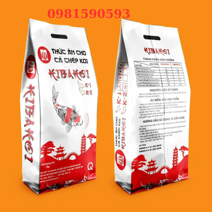 Cám cá Koi Kibakoi 2 trong 1 - cho cá Koi - - tăng size mạnh, lên màu chuẩn độ đạm cao hàng công ty