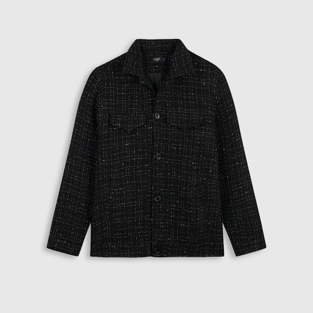 Áo khoác dạ ROWAY chất liệu dạ tweed nhập khẩu cao cấp | Dạ đen