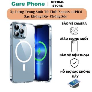  Ốp lưng Hỗ Trợ Sạc Không Dây Trong Suốt Chống Sốc 4 Góc Cho Ip11 ProMax 12 ProMax 13 ProMax 14 ProMax 15ProMax-CarePhone 