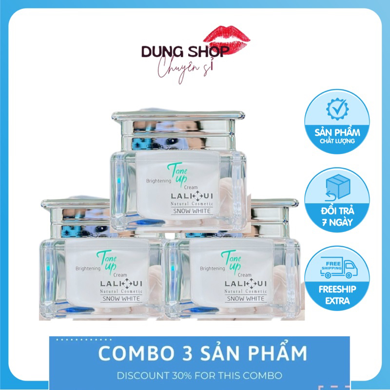 Combo Ba Hũ Kem Tuyết Makeup Nâng Tone Trắng Hồng Lâu Trôi Lalihui