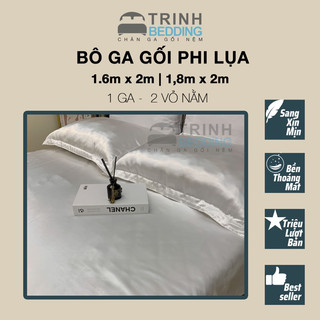 SÉT 3 MÓN ( 1 drap + 2 vỏ nằm ) phi lụa Trinhbedding
