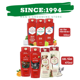Sữa tắm dạng Gel Old Spice 473ml Bearglove Fiji Wolfthorn Pure Sport Fresh Tắm gội 2in1 532ml