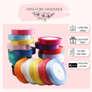 Ruy băng lụa cuộn dài, ruy băng 2.0mm cuộn 22m nhiều màu sắc winstore handmade-wsrb007