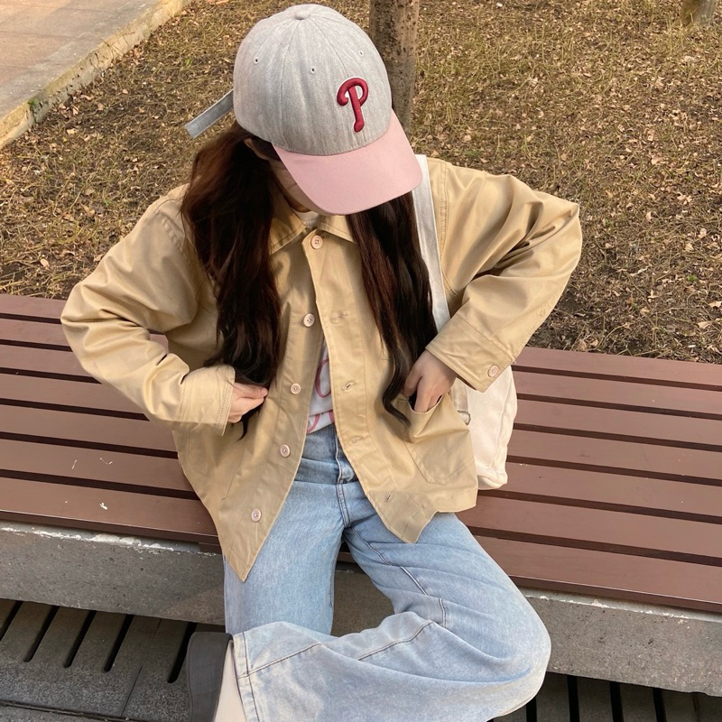 KIM-KAKI JACKET- 5 màu- Áo khoác kaki dáng ngắn, có túi 2 bên