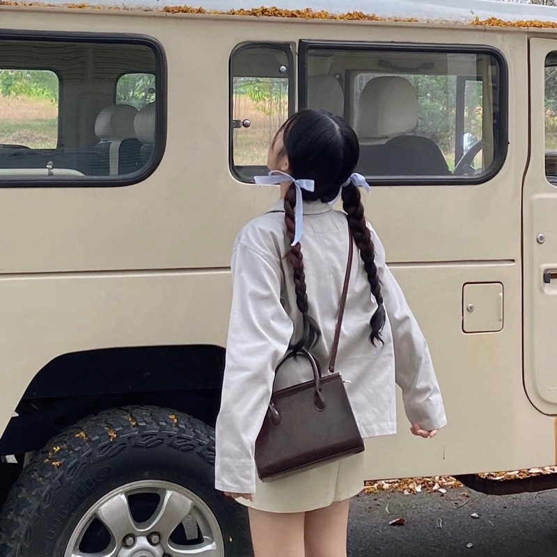 KIM-KAKI JACKET- 5 màu- Áo khoác kaki dáng ngắn, có túi 2 bên
